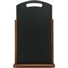 SECURIT - Lavagna Da Tavolo Con Manico - Per Pennarelli A Gesso Liquido - Per Caffè, Ristoranti, Bar, Negozi - Molto Grande - Inserto Non Rimovibile - Faggio Laccato - 54x35x7cm - Colore Marrone