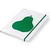 PdiPigna, Taccuino Notebook Enzo Mari, Pera, 13x21 cm, 144 Pagine, con Segnalibro Colorato, carta Riciclata, 80 g/m² FSC,interno PU, puntinato