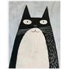 Artery8 Cute Black White Tuxedo Cat Lover Pet Painting Living Room Large Wall Art Poster Print Thick Paper 18X24 Inch
