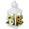 Flair Flower Lanterna con candela a LED artificiale, girasole, farfalla, candelabro, candelabro, lanterna antivento, lanterna da giardino, luce d'atmosfera, luce bianca calda