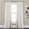 Lush Decor, Tenda bianca con volant Sophia, set di pannelli per finestra testurizzati, per soggiorno, sala da pranzo, camera da letto (coppia), 101,6 x 213,4 cm (larghezza x lunghezza)
