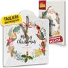 evenue Tagliere Sottopentola Natalizio in Ceramica, Idee Regalo Natale Originali Donna, Mamma e Nonna, per Casa e Cucina, Personalizzati con Illustrazione Originale Ghirlanda Merry Christmas