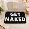Firecos Get Naked Tappeti da Bagno Antiscivolo, Zerbino per Pavimento Assorbente in Microfibra, Tappetino Carino per Decorazione, Soggiorno, Bagno (40x60cm, Bianco Nero)
