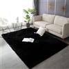 MatejuTappeto Salotto Moderno Peloso, Tappeto Camera da Letto per Soffice e Soffice, Tappeto Pelo Lungo Lavabili Antiscivolo per Nursery Camera da Letto Home Decor (100x160cm,Nero Tie-Dye)