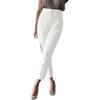 PODOLIXIA Pantaloni lunghi da donna, 7/8, eleganti, a cropped, slim fit, chino, a vita alta, da lavoro, per ufficio, lavoro, per il tempo libero, con pieghe, bianco, M