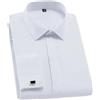 Yeuyyben Camicia da sposa da uomo camicia da smoking camicia francese gemelli formali camicia a maniche lunghe slim fit camicia con polsini francesi, 539, S