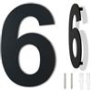 Ywonoby Numero civico esterno moderno acciaio inossidabile,altezza 125 mm, placcato nero (Numero 6 Numero 6/9 Sei/Nove)
