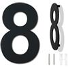 Ywonoby Numero civico esterno moderno acciaio inossidabile,altezza 125 mm, placcato nero (Numero 8 Otto)