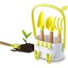 Zendea Set 3 Attrezzi da Giardino con Contenitore Portatile e Comode Mollette Laterali - Ideale per chi Coltiva Fiori e Piante in Giardino o Balcone - Realizzati con Materiali Resistenti e Durevoli