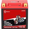 MOUDENSKAY Batteria al Litio per Moto 12V Batteria al Litio Powersports con BMS e indicatore 76.8WH 12.8V 6Ah 380-450CCA YTX12-BS LiFePO4 batteria di avviamento per moto,ATV,UTV,veicoli d'acqua, ecc