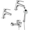 Jacuzzi Miscelatori in set Lucente Jacuzzi |rubinetteria lavabo e bidet per piletta click clack con gruppo vasca