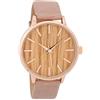 Oozoo C9251 - Orologio da donna grande con quadrante in legno e cinturino in pelle, 42 mm (legno/rosa grigio - C9251)