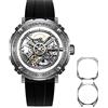 CIGA Design Orologio automatico da uomo - Serie M, Magician Series in acciaio inossidabile/titanio con cassa staccabile, cinturino in gomma fluorurata, orologi per uomo e donna con cassa in 3 forme