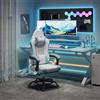 WOLTU Sedia Gaming con Massaggio, Poltrona Ufficio Ergonomica, Ampia Sedia Girevole Imbottita per Computer con Cuscino Lombare Massaggiante, Carico 150 Kg, Tessuto a rete Bianco+Blu,GS15bws