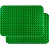 Apostrophe Games Piastra di base per blocchi di grandi dimensioni 38,1 cm x 26,7 cm (2x Verde) Compatibile con le principali marche, per le età 3 e più anziani
