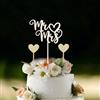 sundrerfect Decorazione di torta in legno per matrimonio con Mr & Mrs Topper di torta, spille per anniversario, fidanzamento e matrimonio