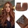 HotLulana Extension Capelli Veri Clip, 7pcs 35cm Invisible 14 Pollice 80g 4/4/33#