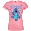 Sabor T-Shirt Lilo Stitch. Maglia Bambina. Maglietta Rosa in Cotone. (7-8 Anni)