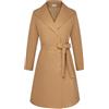 Hanna Nikole Cappotto di lana da donna Plus Size Cappotto doppiopetto con cintura Trench classico Trench di media lunghezza tasche cappotto invernale, cachi, 28 Plus