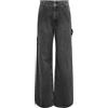 ONLY Onlwest HW Carpenter Wide DNM DOT Jeans, Nero delavé, 30W x 30L Donna