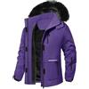 CMTOP Giacca Invernale Donna Giacca da Sci Montagna Invernale Parka da Neve Caldo con Cappuccio Cappotto da Snowboard Giubbotto da Escursionismo Impermeabile Donna