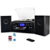 Giradischi Bluetooth, per CD, Cassette, Radio AM/FM E Ingresso AUX, Porta USB E