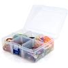 HANGERWORLD Scatola in Plastica PVC Trasparente con Coperchio e Divisori con 6 Scomparti