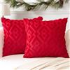 Artscope 2 Pezzi Federe in Lana Corta Velluto Copricuscini Morbido Decorativo Fodere per Cuscino Lusso Stile per Divano Camera da Letto Geometrica Rosso 60x60 cm