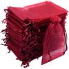 Leeyunbee 100 Pezzi 10 x 15 cm Sacchetti Regalo in Organza Vino Rosso