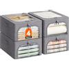 Lifewit 4 Pezzi Scatole per Armadio Rigide con Struttura in Metallo, Organizer Armadio con Finestra Trasparente, Pieghevole, Contenitori per Armadio Impilabili per Vestiti, Trapunte, Piumone, 25L