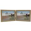 Smiling Art cornice per 2 foto in legno MDF con vetro, cornice pieghevole, doppia cornice (Marrone, Formato orizzontale, 2 x 13 x 18 cm)