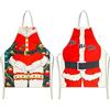 HOWAF 2 Grembiuli Natale in Lino per Donna Uomo Grembiuli da Cucina Natale, Grembiule Natale Sexy per Babbo Natale per Adulti Cena in Famiglia Divertente Cucina Barbecue Decorazione Vestito Natale