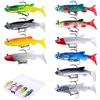 CAASFOOY 10 pezzi Esche da Pesca Artificiali Morbide Mare, Esche per Spigole, Trote e Pesci Carnivori, con Scatola di Plastica Trasparente
