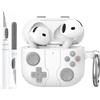 AhaStyle AirPods 4 Custodia Cover con Kit Pulizia Retro Handheld Game Console Design per AirPods 4a Generazione Custodia Morbida Pelle Protettiva in Silicone per Apple AirPods4 2024 Custodia Ricarica