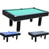 NG Biliardi Tavolo Biliardo Fenice Nero 3 in 1 - (216x123x82 cm) - Trasformabile in Tavolo da Pranzo, Biliardo e Ping Pong, Design con Venature in Rilievo e Profilatura in Alluminio