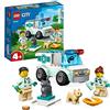 LEGO 60382 City Furgoncino di Soccorso del Veterinario con Ambulanza Giocattolo, 2 Minifigure e Figure di Animali, Giochi per Bambini e Bambine da 4 Anni in su