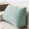 NENIUX Grande cuscino a cuneo da lettura, cuscino triangolare per schienale, cuscino di supporto lombare/schiena, con fodera rimovibile, per divano e divano Tatami Home, 60 x 35 x 20 cm, verde
