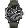 PINDOWS orologi da uomo, orologi impermeabili, analogici, digitali, sportivi, multifunzione, resistenti, per attività all'aperto, con retroilluminazione a LED, sveglia, cronometro.