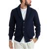 Giosal Cardigan Uomo Giacca con Bottoni Maglia con Tasche A Toppa Maglioncino Collo A Scialle Casual Vari Colori (IT, Testo, XXL, Regular, Regular, Blu)