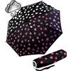 iX-brella Mini Ultra Light - Ombrello tascabile da donna con tetto grande, extra leggero, Colore cangiante, Paintdrops, rosa fluo, Taschenschirm Handöffner, Ombrello tascabile apribile
