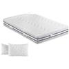 ITALYMATERASSI Materasso Una Piazza e Mezza MED 3.1 140x195 cm in Memory Foam e Molle Insacchettate con 2 Cuscini, Alto 24 cm, Dispositivo Medico Detraibile, Made in Italy