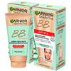 Garnier SkinActive BB Cream Crema Viso Perfezionatrice Tutto in 1 Anti-Età SPF 25 Aloe Vera Acido Ialuronico Pigmenti Minerali Formula Idratante Opacizzante Tonalità Medio-Scura - 2 Flaconi da 50ml
