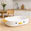 TULANDOT Insalatiera con Anatra Carina e Divertente,Ciotola con Fondo Piatto in Ceramica Smaltata Fatta a Mano, Miglior Regalo per Gli Amici. (10)