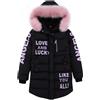 Lengender Piumino Bambini Ragazze Parka Giacca Cappotto Con Cappuccio Giacca Lunga Pelliccia Artificiale Inverno Caldo (140, Nero)