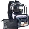 Gloppie Zaino Trasparente in PVC Uomo Donna Zaino Impermeabile Casual Palestra Bag Zainetto da Viaggio Uso Quotidiano Lavoro Scuola, Nero