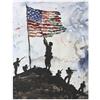 Artery8 Iwo Jima WWII Soldiers American Flag Watercolour Man Cave Large Wall Art Poster Print Thick Paper 18X24 Inch