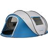 EchoSmile Tenda da Campeggio Istantanea Pop Up 4-6 Posti, Tenda Familiare Ultraleggera Portatile, Antivento e Impermeabile per Picnic, Trekking e Attività All'aperto, Bianco Marrone