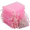Leeyunbee 100PCS 7x9cm Rosa Sacchetti Regalo Organza, Borse Organza con Coulisse, Gioielli Sacchetto, Sacchetti Bustina Organza per Nozze Regalo Caramella Partito Gioielli