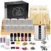 TEPENAR Kit fai da te per la produzione di candele, candele profumate, regali con cera di soia, lattine di candele (argento), porta stoppini, cera d'api, vaso da fusione come regalo per la festa dei