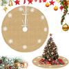 HEKOBAG Gonna per Albero di Natale 100cm Gonna Base Albero di Natale Coperta Albero di Natale in Tela di Luta Tappetino Sotto l Albero di Natale con Fiocchi di Neve per Capodanno e Natale (Marrone)